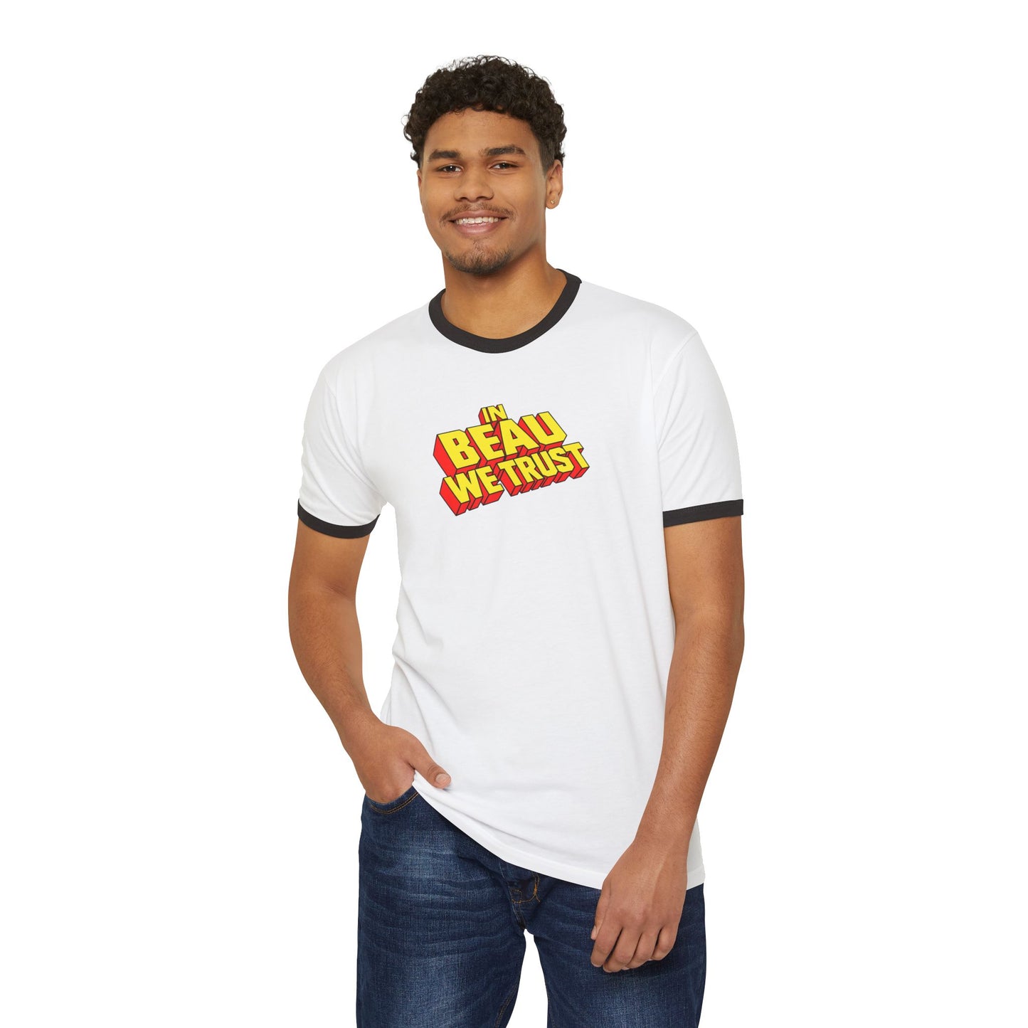 In Beau We Trust Retro Ringer Tee | Funny X-Men Inspired Shirt | Superhero Fan Shirt | Comic Convention Tee | Nerd Gift