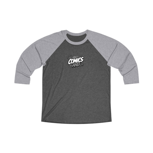 Comics And... Tri-Blend 3/4 Sleeve Raglan Tee | Official Comics And... Logo Shirt | Retro Baseball Tee | Comic Fan Apparel | Geek Gift
