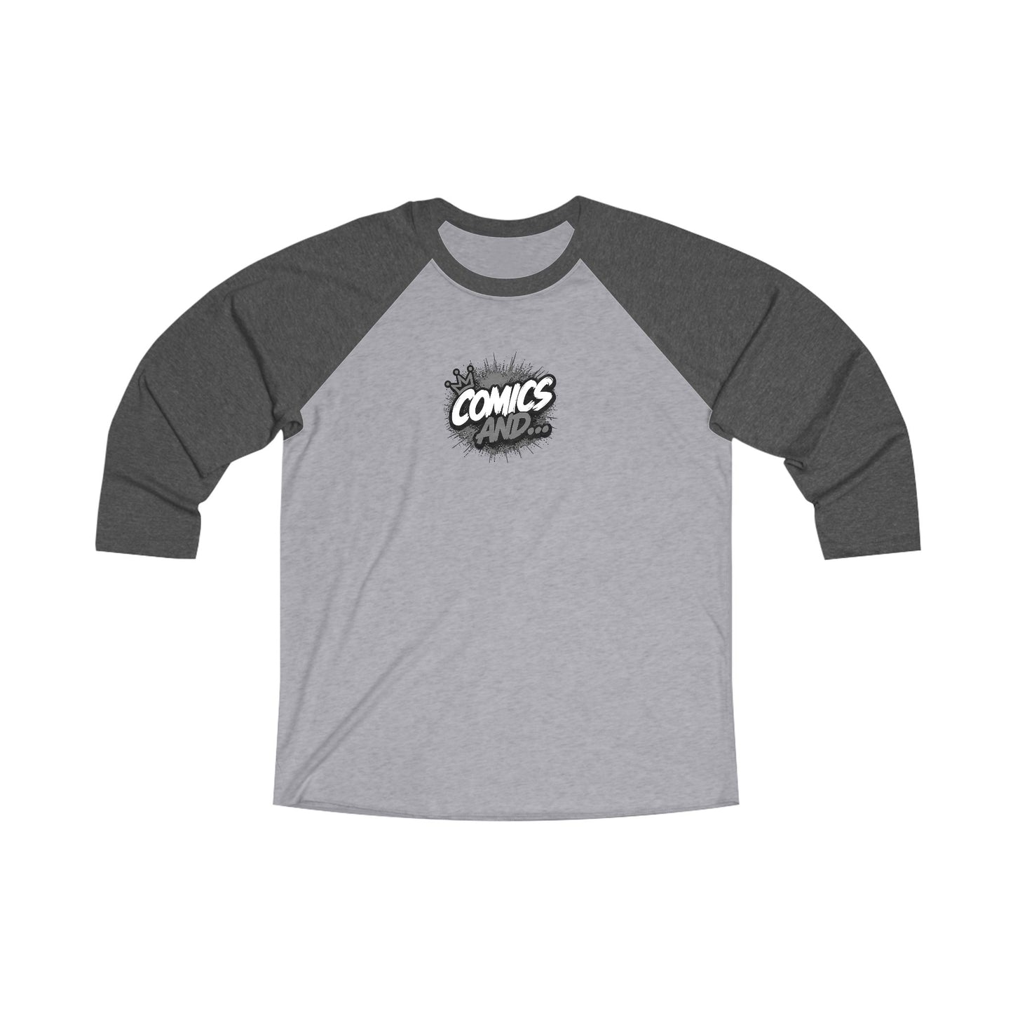 Comics And... Tri-Blend 3/4 Sleeve Raglan Tee | Official Comics And... Logo Shirt | Retro Baseball Tee | Comic Fan Apparel | Geek Gift