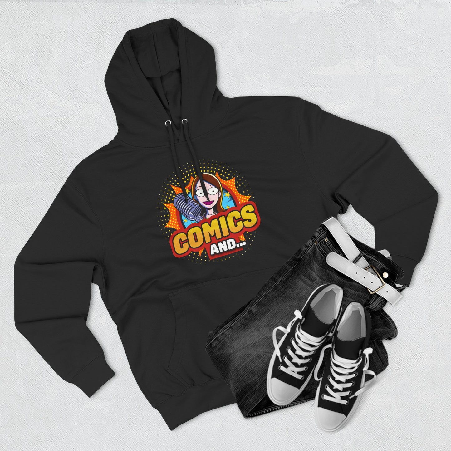 YouTube Official Merch Three-Panel Fleece Hoodie, Comics and Fans Clothing, Cosplay Apparel, Comic Con Costume, Superhero Gift