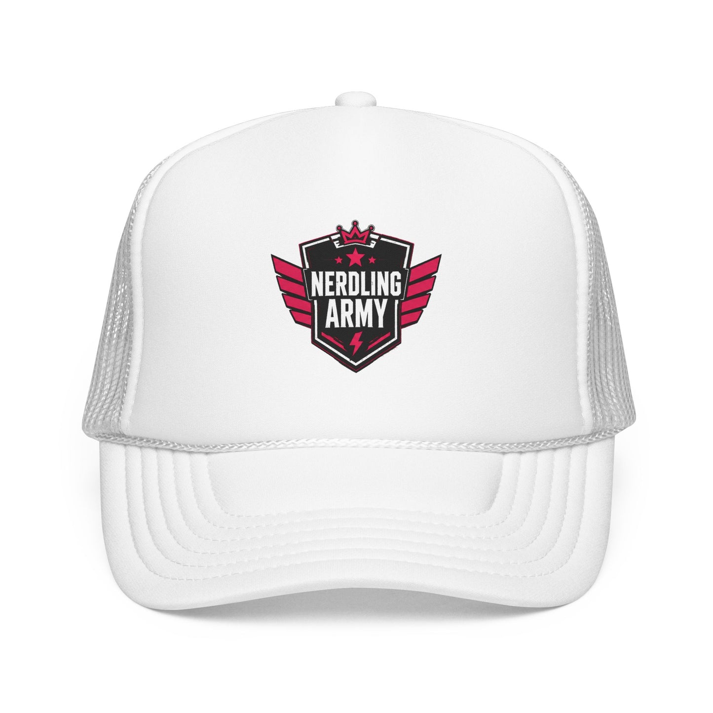 Nerdling Army Vintage Trucker Hat | Official Nerdling Army Crest Cap | Foam Snapback | Geek & Comic Fan Apparel