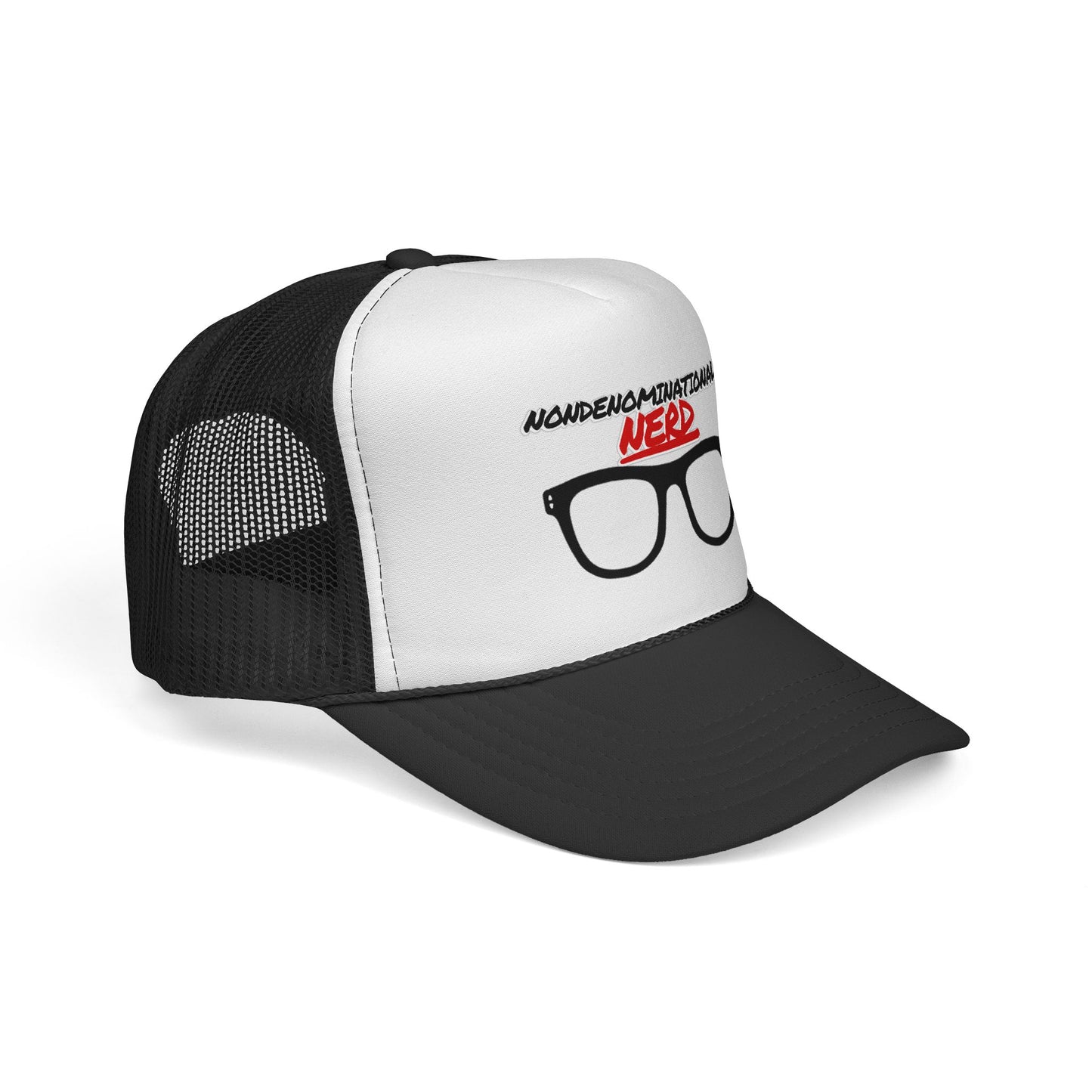 Nondenominational Nerd Trucker Hat | Funny Geek Mesh Cap | Nerd Glasses Hat | Comic Book Hat | Gamer Cap | Geek Gift