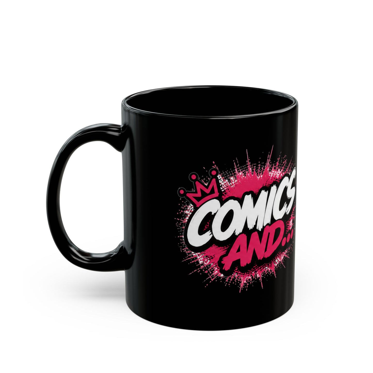 Comics and... Mug | Black Ceramic Coffee Cup, Comic Book Pop Art