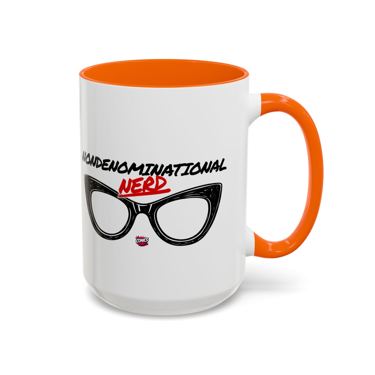 Nondenominational Nerd Mug, Funny Geek Coffee Cup, Comic Book Lover Gift, Nerdy Fandom Mug, Comics And Merch - Color Rim Option