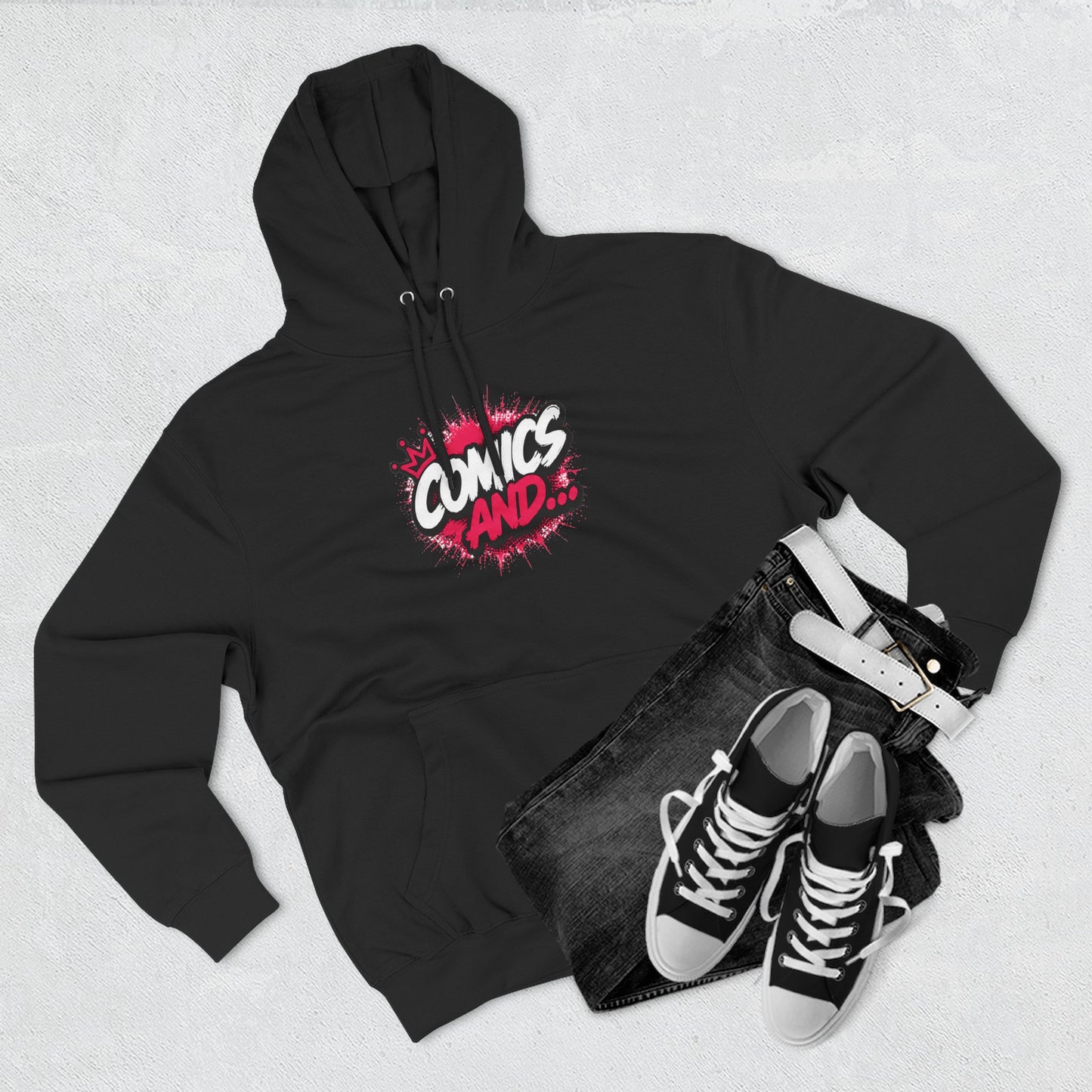 Comics And... Premium Fleece Hoodie | Official Comics And Logo Hoodie | Comic Book Fan Sweatshirt | Geek Apparel