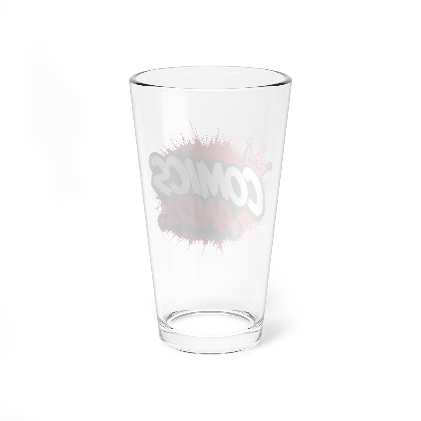Comics And... 16oz Pint Glass | Official Comics And Logo Mixing Glass | Comic Book Fan Drinkware | Beer & Cocktail Glass