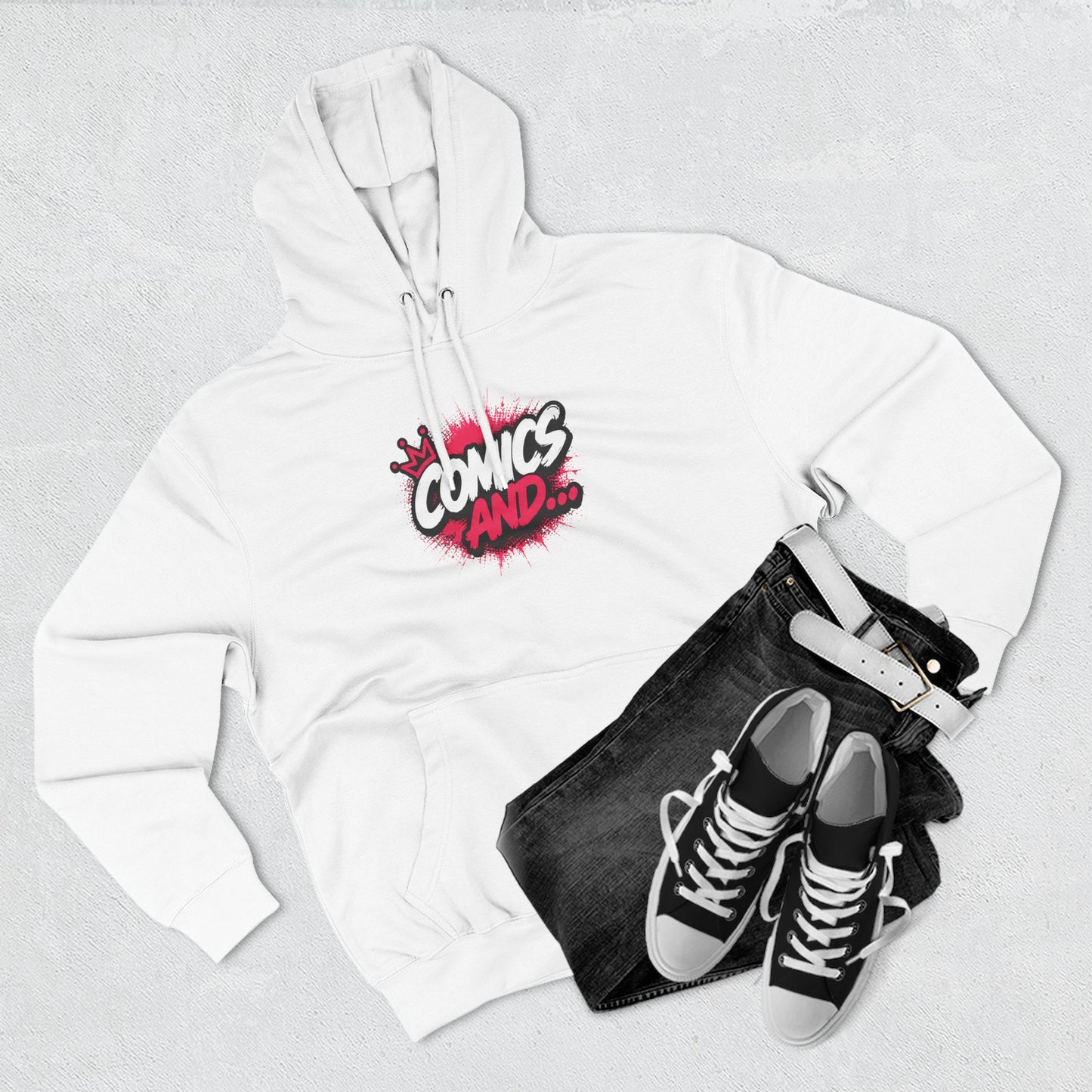 Comics And... Premium Fleece Hoodie | Official Comics And Logo Hoodie | Comic Book Fan Sweatshirt | Geek Apparel