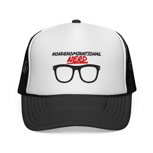 Nondenominational Nerd Trucker Hat | Funny Geek Mesh Cap | Nerd Glasses Hat | Comic Book Hat | Gamer Cap | Geek Gift