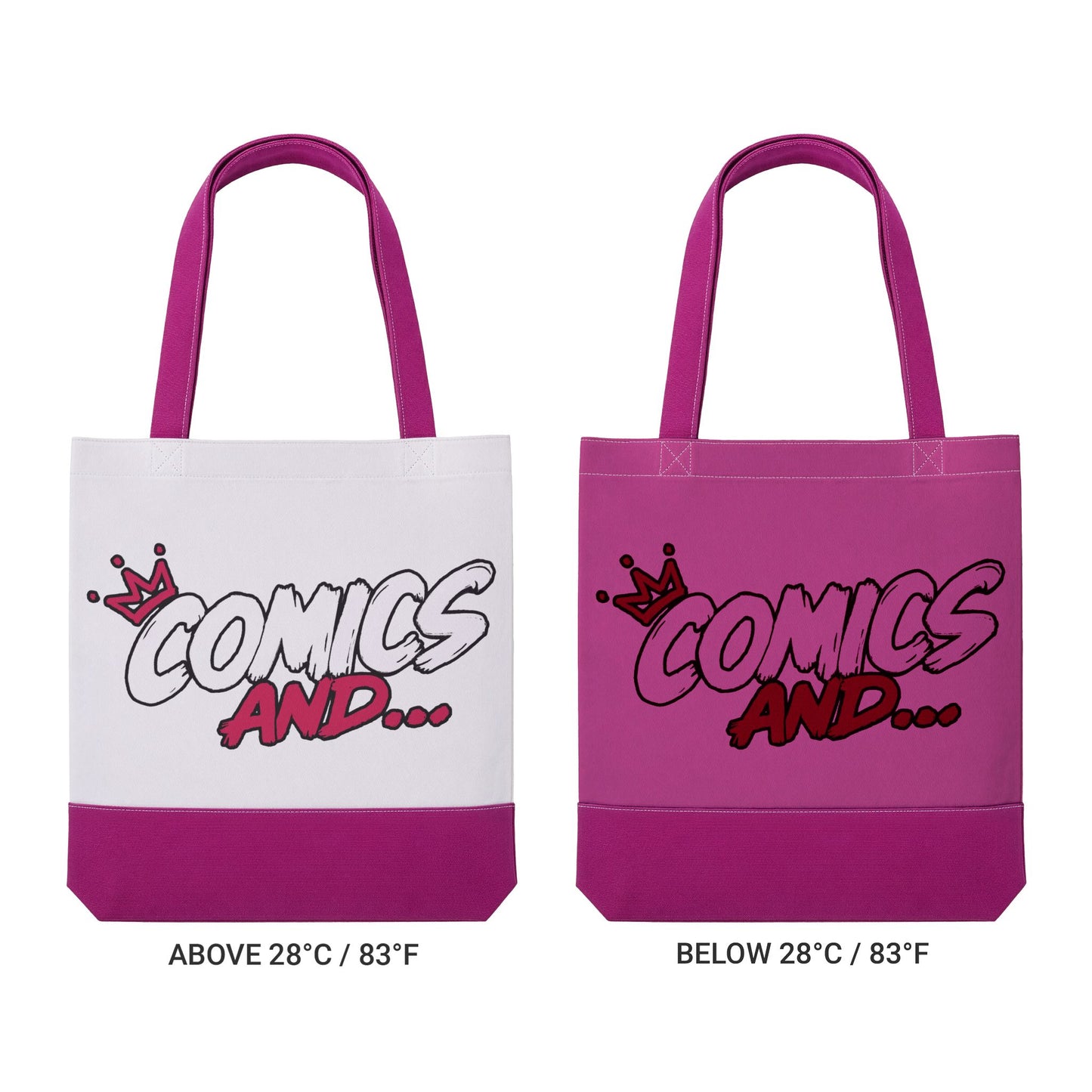 Comics And... Color-Changing Tote Bag | Thermochromic Canvas Tote | Official Comics And Shopper | Comic Fan Carry Bag