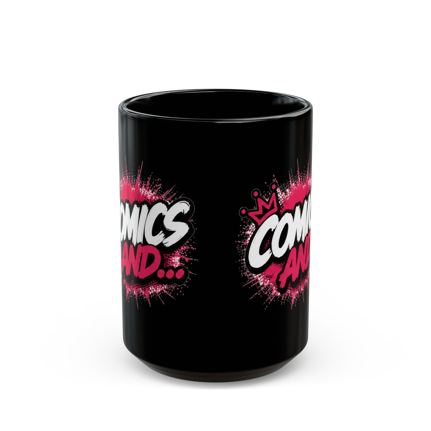 Comics and... Mug | Black Ceramic Coffee Cup, Comic Book Pop Art