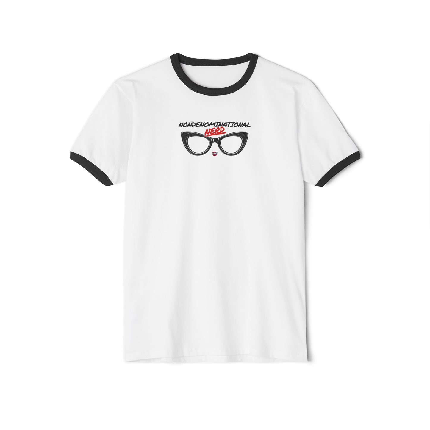 Nondenominational Nerd Ringer Tee, Funny Geek Shirt, Retro Nerdy T-Shirt, Comic Book Lover Gift, Comics And Graphic Tee