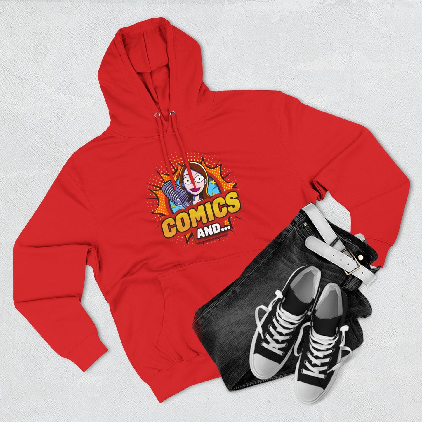 YouTube Official Merch Three-Panel Fleece Hoodie, Comics and Fans Clothing, Cosplay Apparel, Comic Con Costume, Superhero Gift