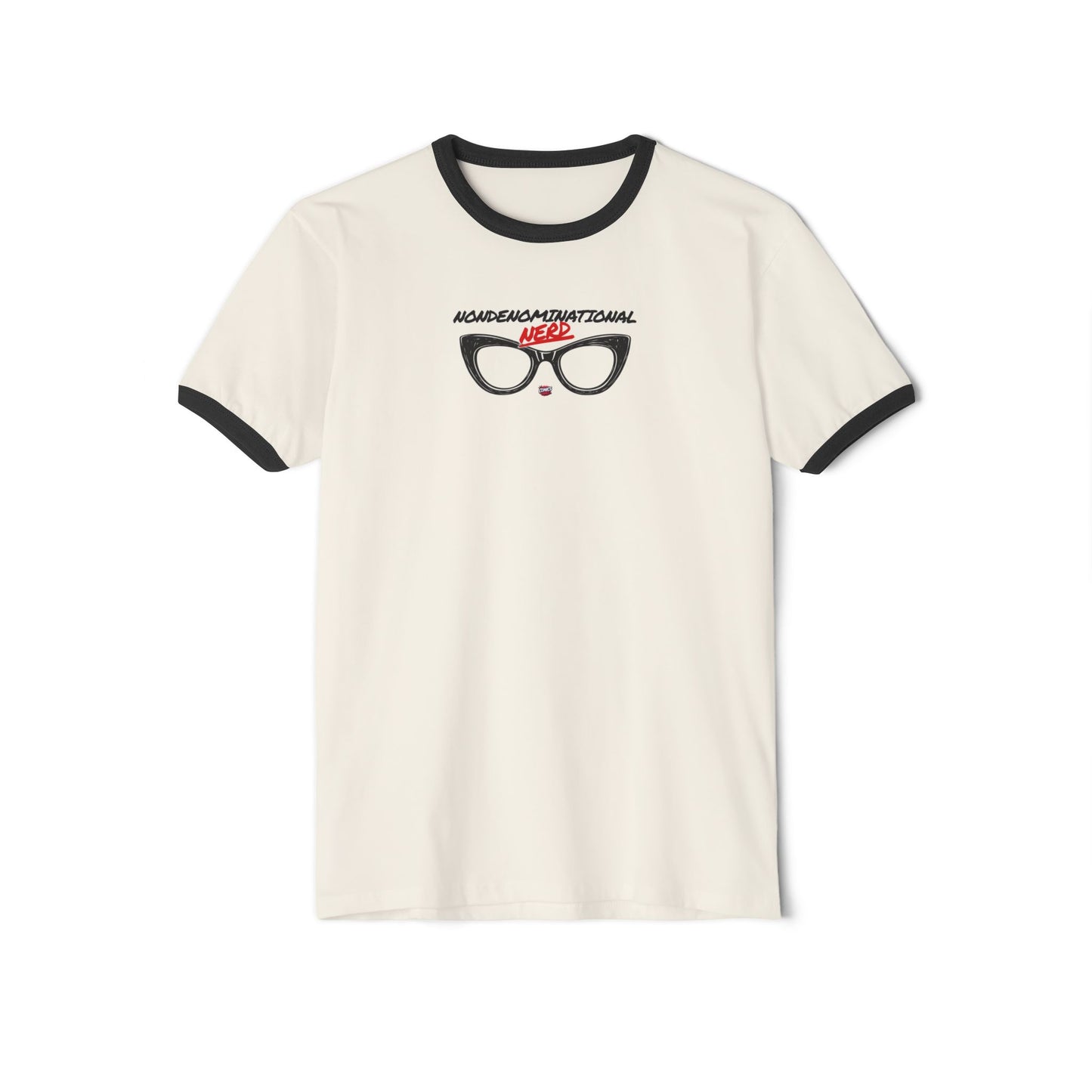 Nondenominational Nerd Ringer Tee, Funny Geek Shirt, Retro Nerdy T-Shirt, Comic Book Lover Gift, Comics And Graphic Tee
