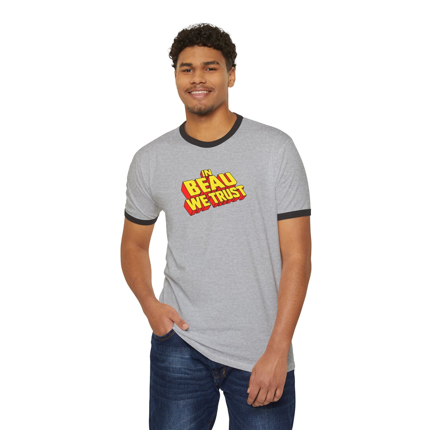 In Beau We Trust Retro Ringer Tee | Funny X-Men Inspired Shirt | Superhero Fan Shirt | Comic Convention Tee | Nerd Gift