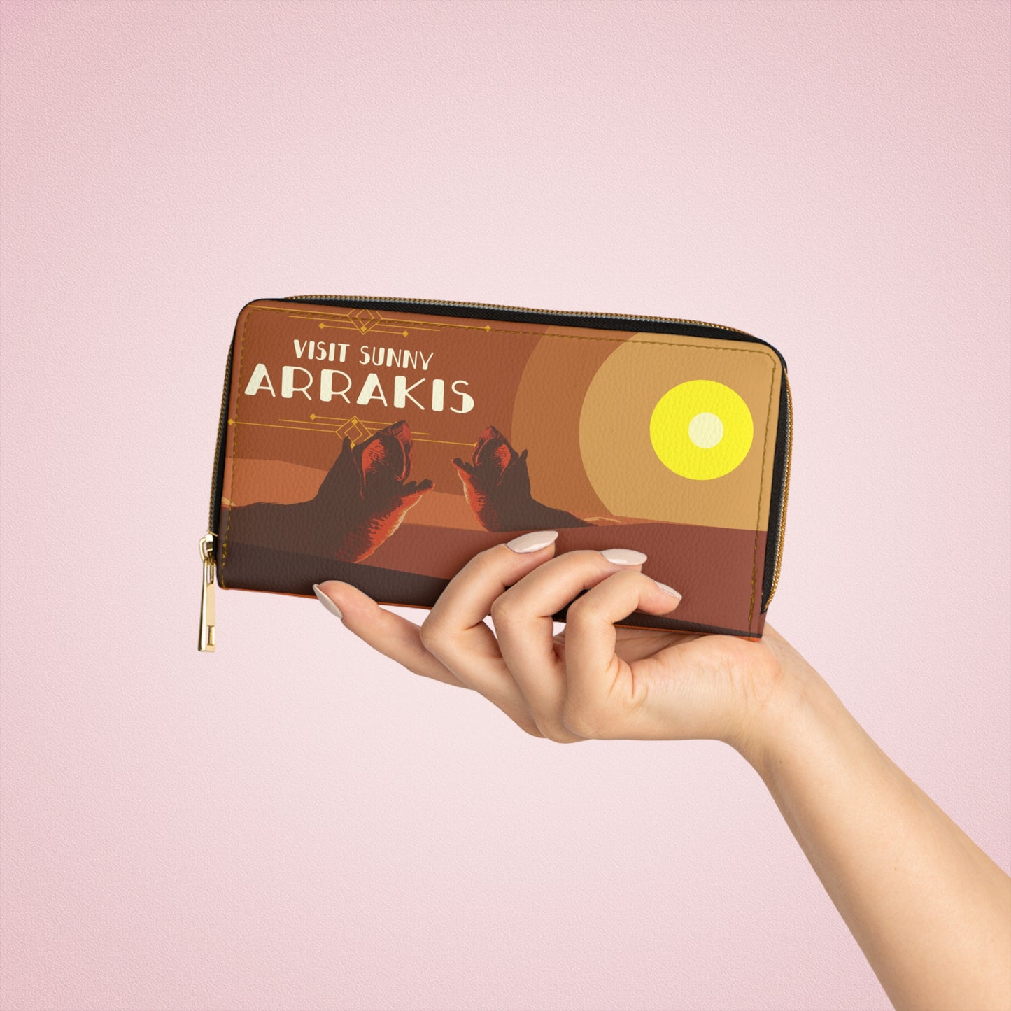 Zipper Wallet, Dune Inspired Wallet, Frank Herbert's Dune Accessory, Fiction Book Reader Gift, Novel Quote, Sci-Fi Movie Fan Wallet
