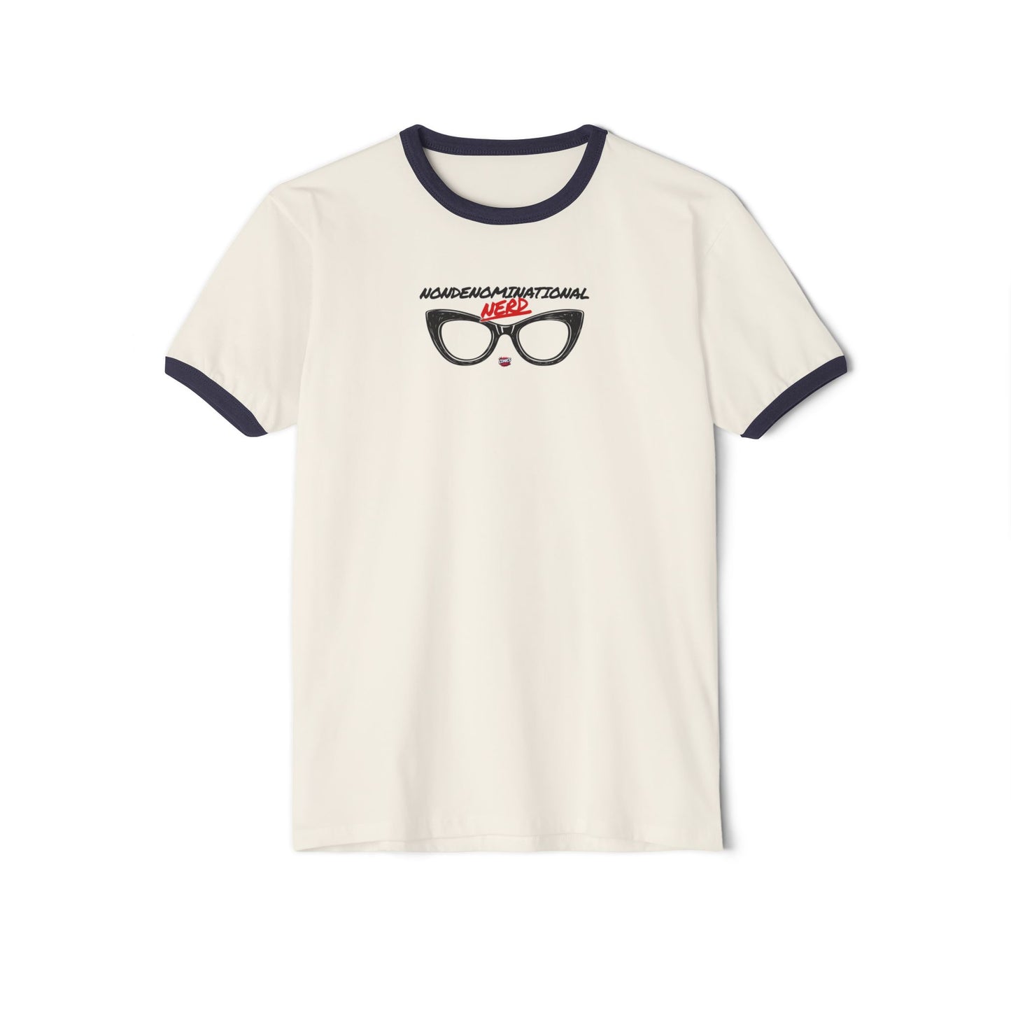 Nondenominational Nerd Ringer Tee, Funny Geek Shirt, Retro Nerdy T-Shirt, Comic Book Lover Gift, Comics And Graphic Tee