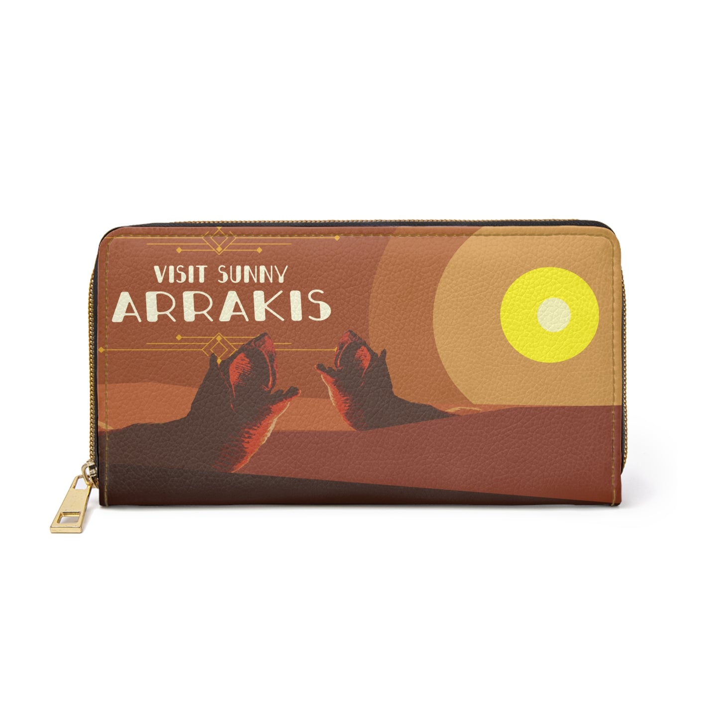 Zipper Wallet, Dune Inspired Wallet, Frank Herbert's Dune Accessory, Fiction Book Reader Gift, Novel Quote, Sci-Fi Movie Fan Wallet