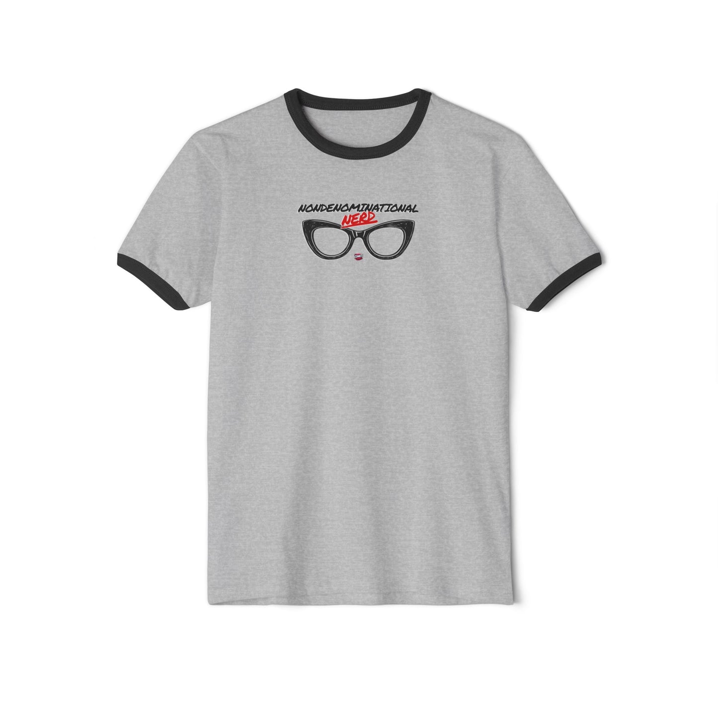 Nondenominational Nerd Ringer Tee, Funny Geek Shirt, Retro Nerdy T-Shirt, Comic Book Lover Gift, Comics And Graphic Tee