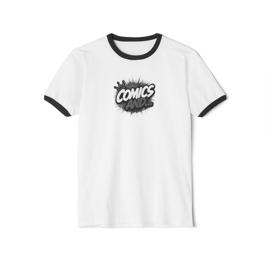 Comics and... comic splash graphic T-Shirt | ringer, black and white