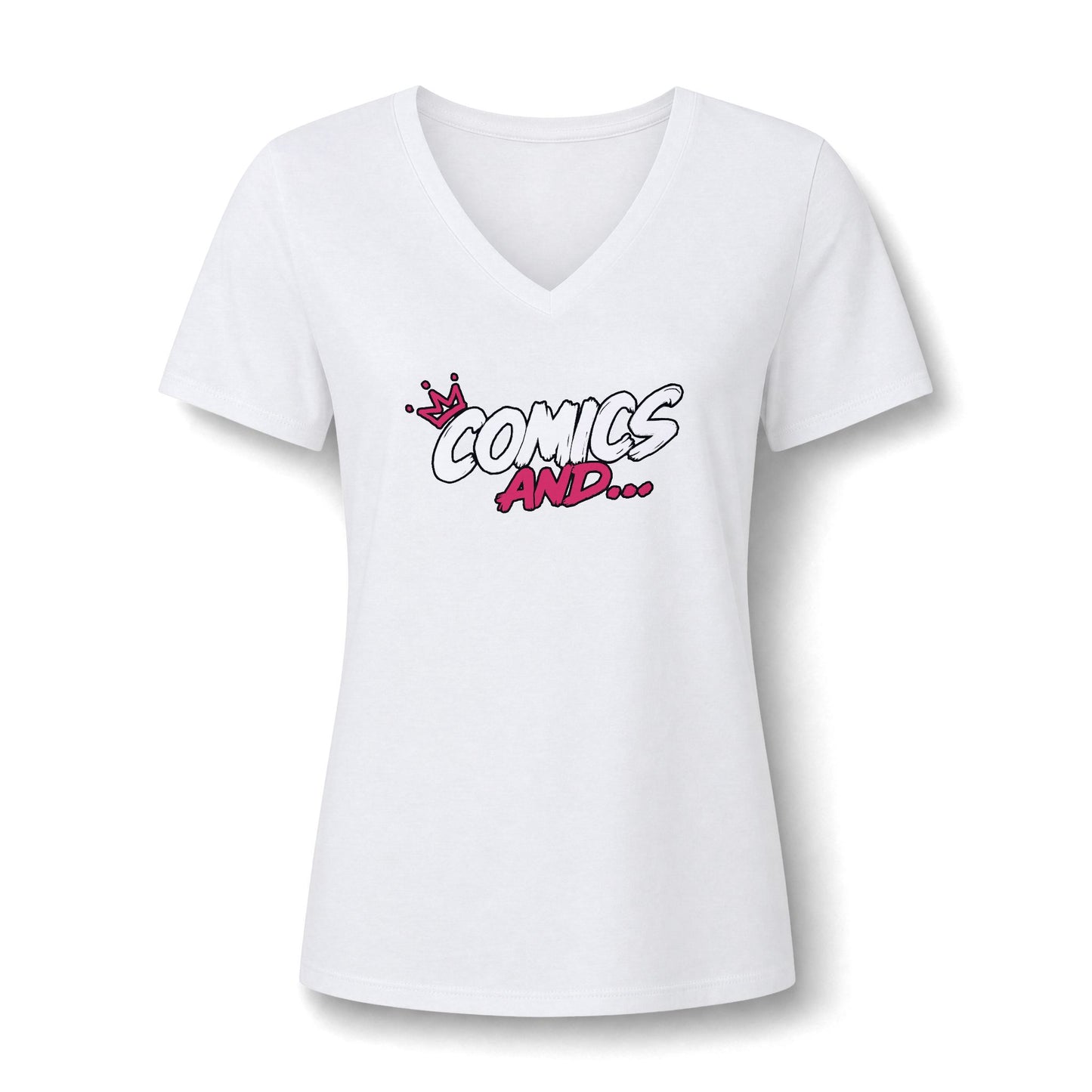 Comics And... Women's Relaxed V-Neck T-Shirt | Official Comics And Logo Tee | Comic Book Fan Shirt | Geek Apparel