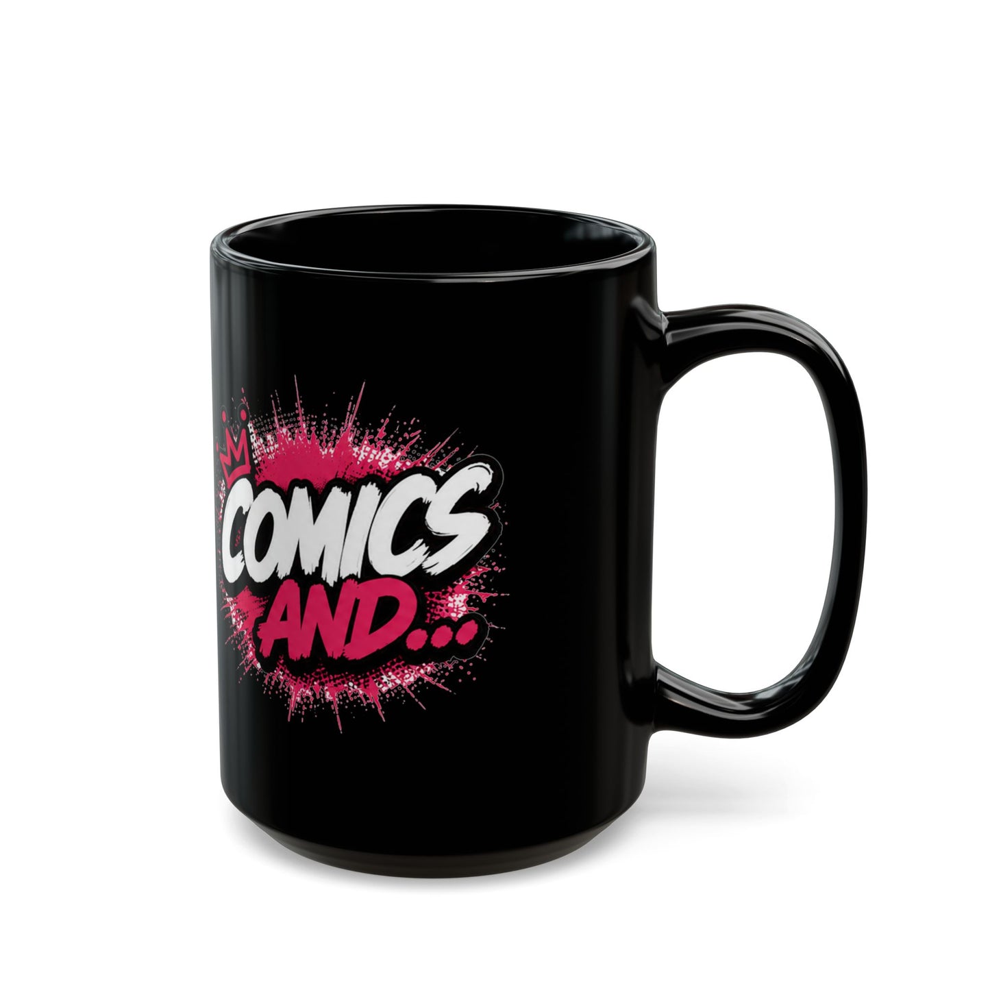 Comics and... Mug | Black Ceramic Coffee Cup, Comic Book Pop Art