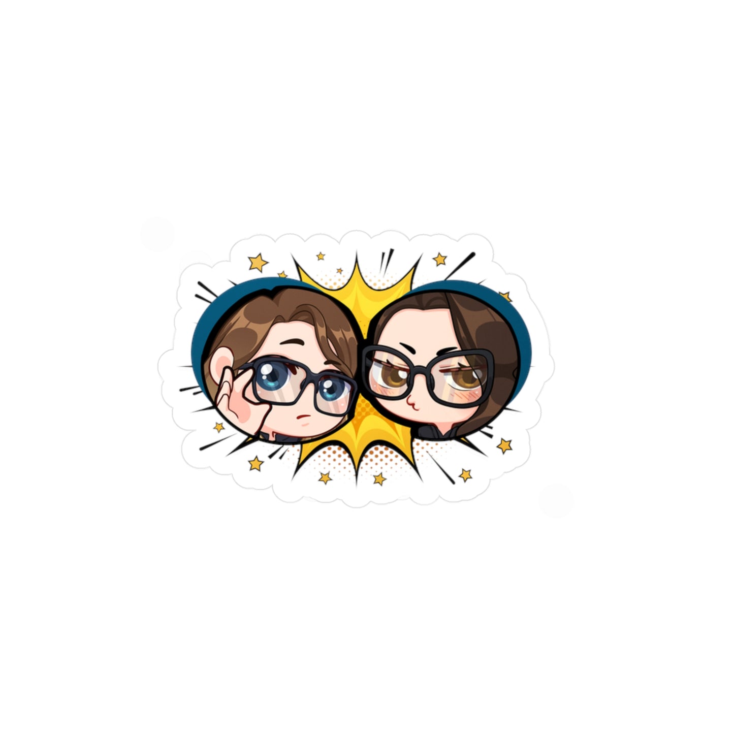 Plotholes & Payoffs chibi logo Mug | Podcast coffee cup, comic burst design