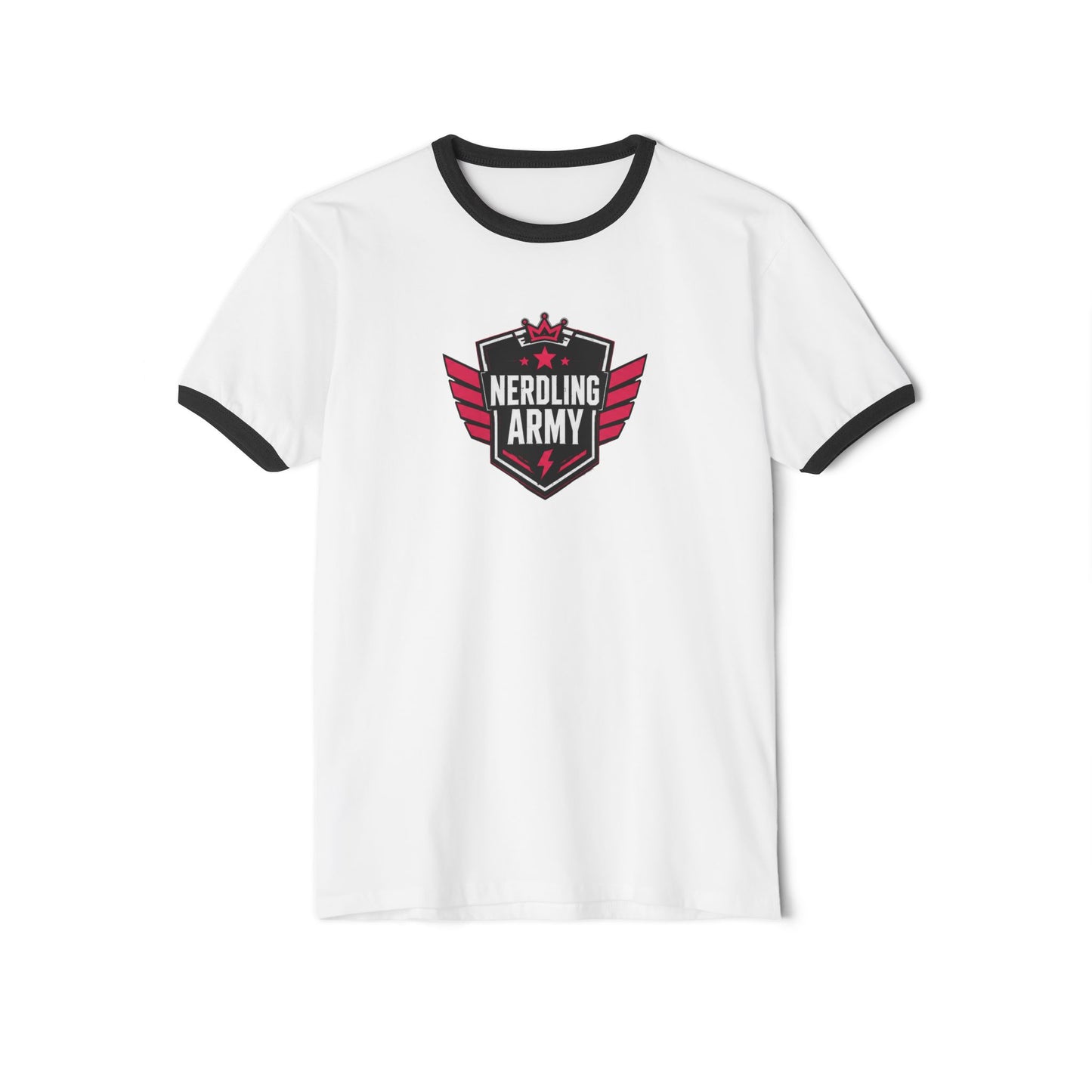 Nerdling Army Retro Ringer T-Shirt | Official Nerdling Army Logo Tee | Geek & Comic Fan Shirt | Vintage Ringer Tee