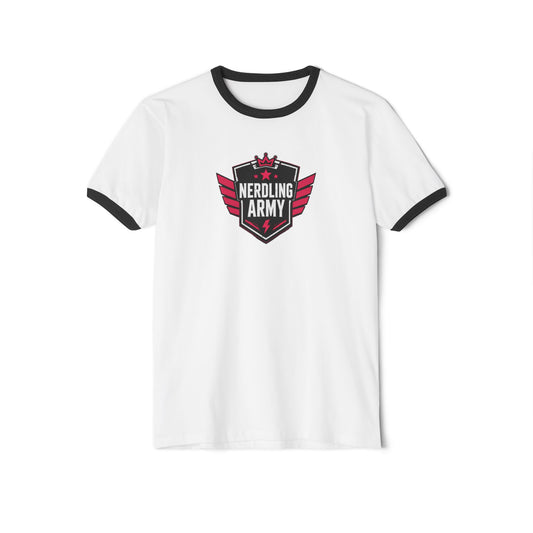 Nerdling Army Retro Ringer T-Shirt | Official Nerdling Army Logo Tee | Geek & Comic Fan Shirt | Vintage Ringer Tee