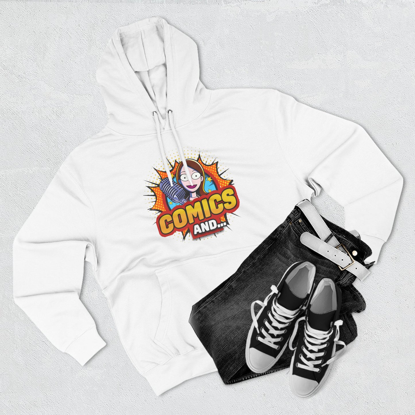 YouTube Official Merch Three-Panel Fleece Hoodie, Comics and Fans Clothing, Cosplay Apparel, Comic Con Costume, Superhero Gift