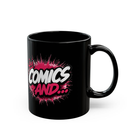 Comics and... Mug | Black Ceramic Coffee Cup, Comic Book Pop Art