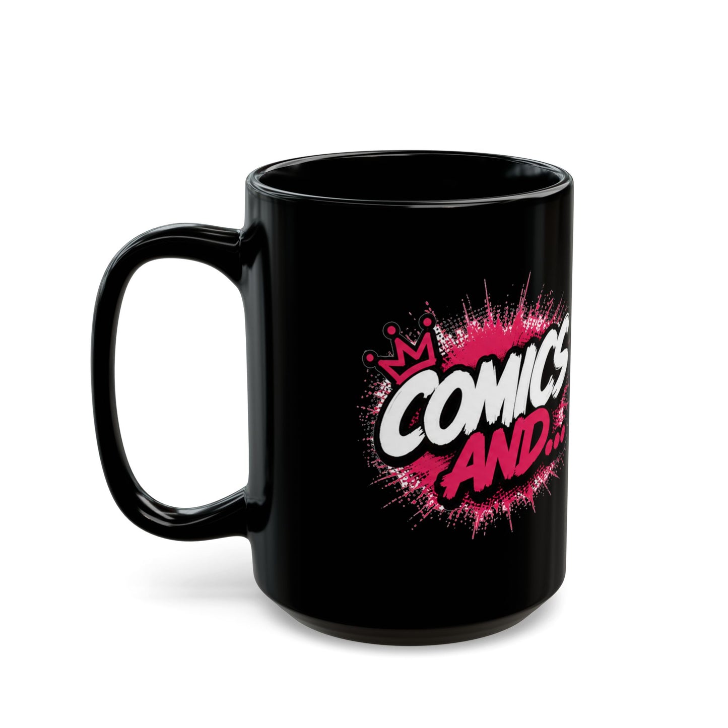 Comics and... Mug | Black Ceramic Coffee Cup, Comic Book Pop Art