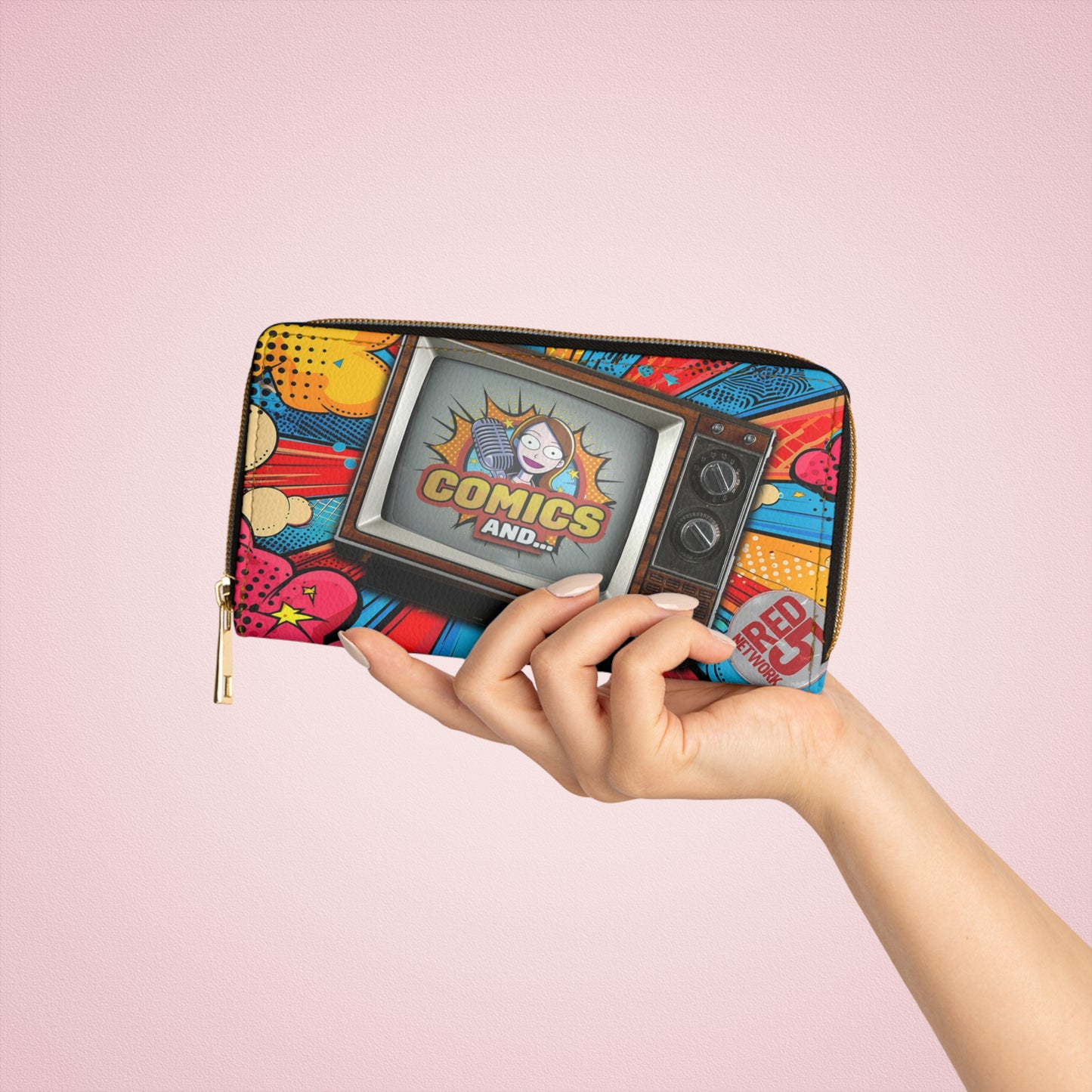 Zipper Wallet, Official Merch of COMICS AND on YouTube, Hosted by Dani Soncasie. Comic Book Fan Gift, Wallet for Comic Lovers,
