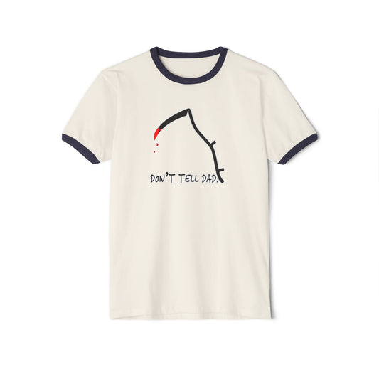 REVIVAL EM CYPRESS Funny Ringer T-Shirt - Don't Tell Dad, Unisex Gift, Casual Wear, Humor Tee, Birthday,
