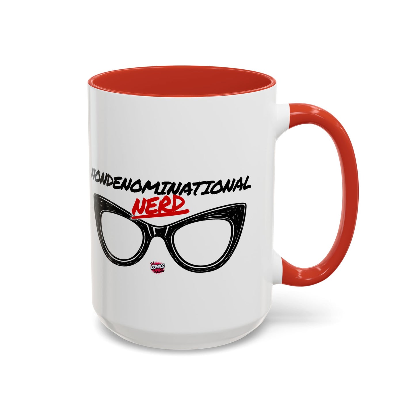 Nondenominational Nerd Mug, Funny Geek Coffee Cup, Comic Book Lover Gift, Nerdy Fandom Mug, Comics And Merch - Color Rim Option