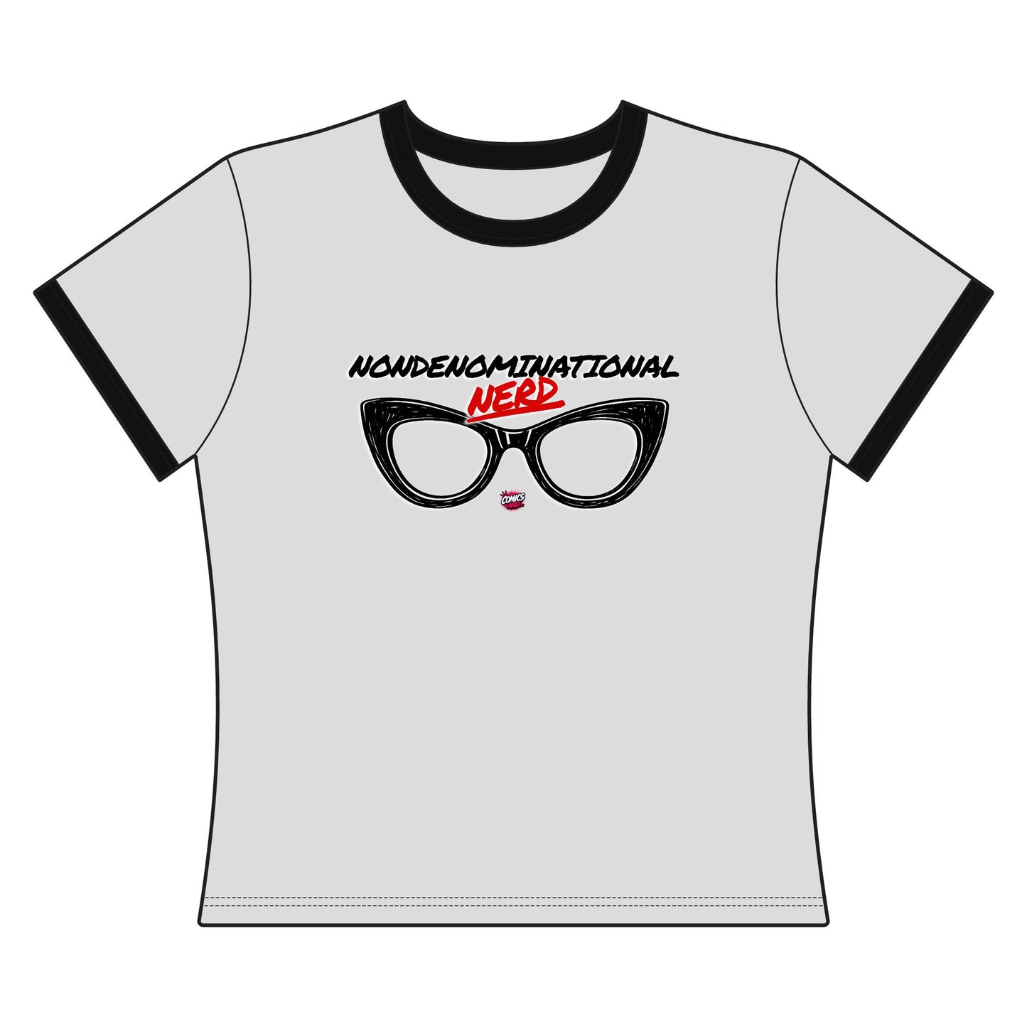Nondenominational Nerd Women's Ringer Tee | Official Comics And... Shirt | Geek Girl Graphic Tee | Nerd Gift | Pop Culture Apparel