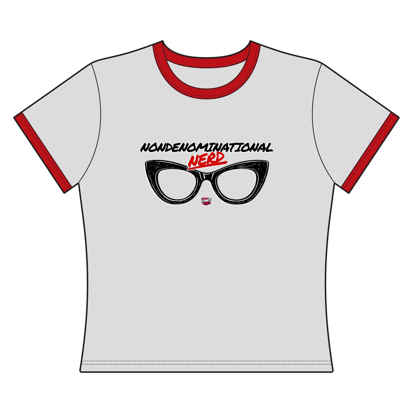 Nondenominational Nerd Women's Ringer Tee | Official Comics And... Shirt | Geek Girl Graphic Tee | Nerd Gift | Pop Culture Apparel