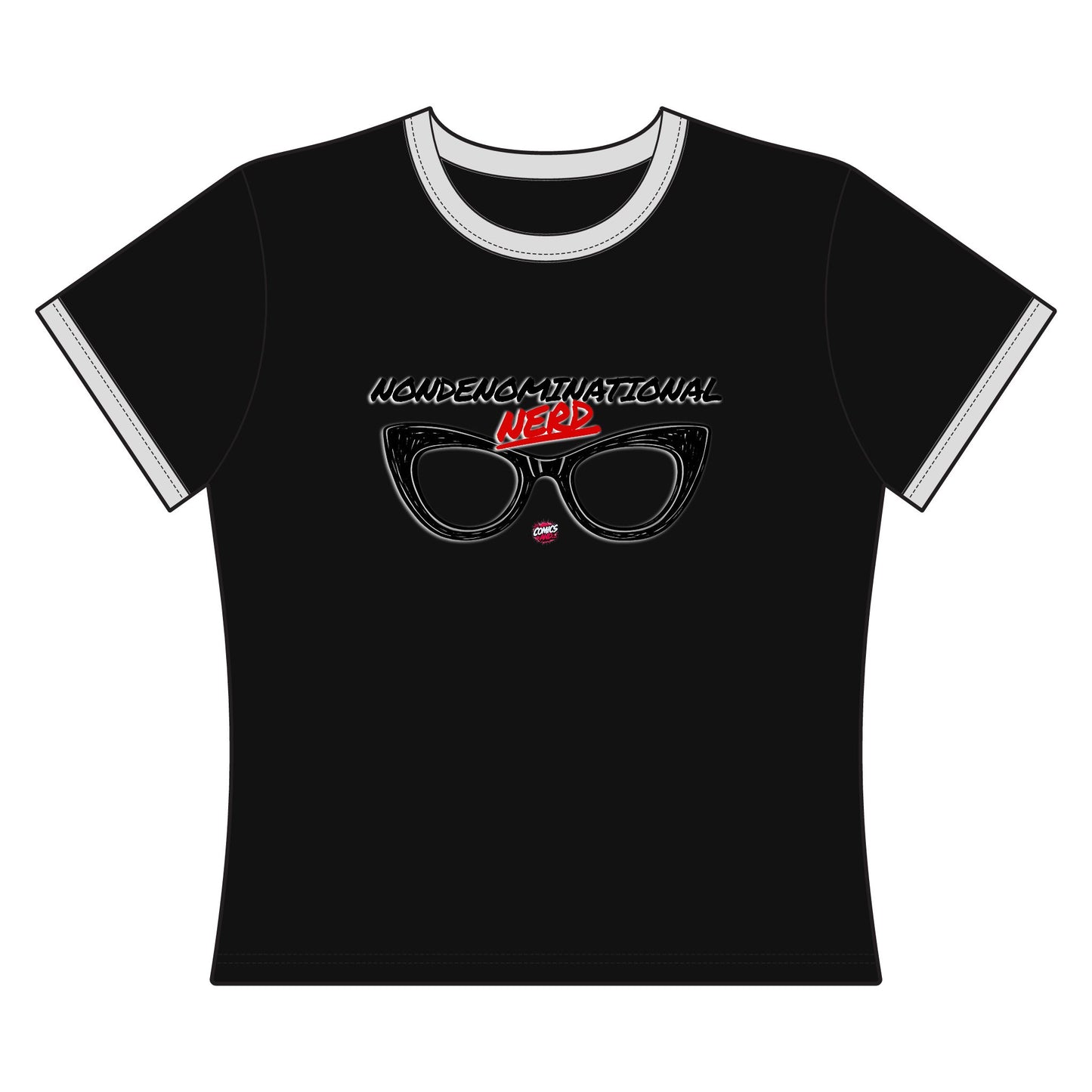 Nondenominational Nerd Women's Ringer Tee | Official Comics And... Shirt | Geek Girl Graphic Tee | Nerd Gift | Pop Culture Apparel