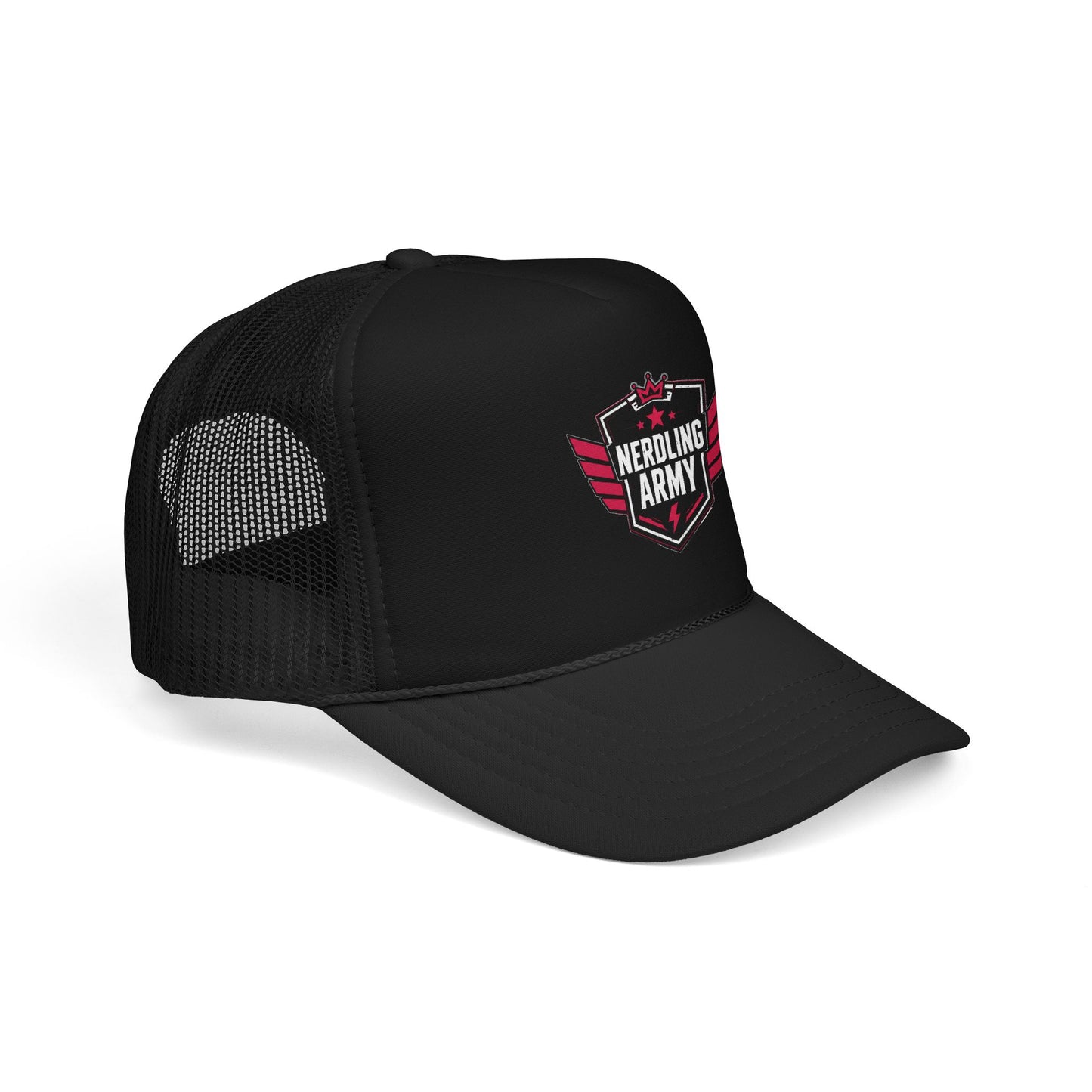 Nerdling Army Vintage Trucker Hat | Official Nerdling Army Crest Cap | Foam Snapback | Geek & Comic Fan Apparel